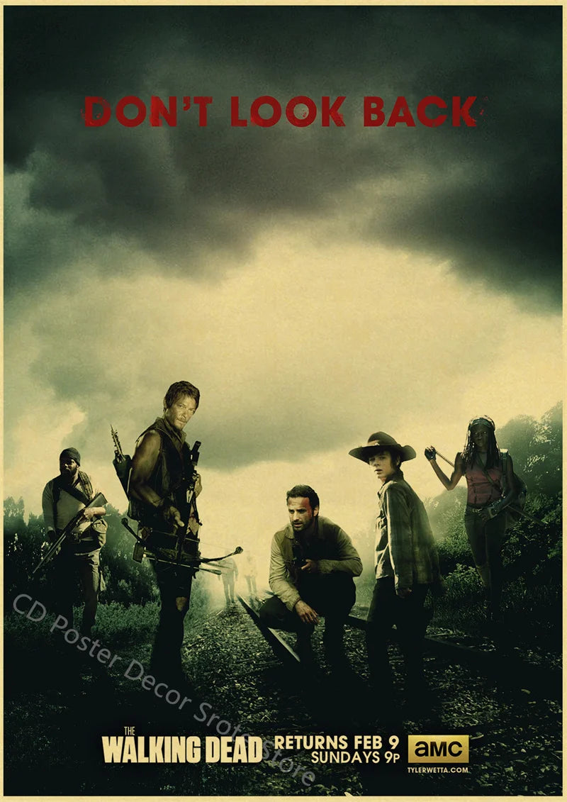Walking Dead Retro Vintage Poster | Wall Art Print A3/A4 Wall Art Poster Axl 30 A3