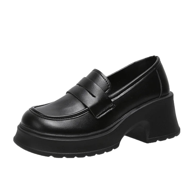 Women's Platform Mary Jane Loafers – British Slip-On Style Platform Loafers Axl