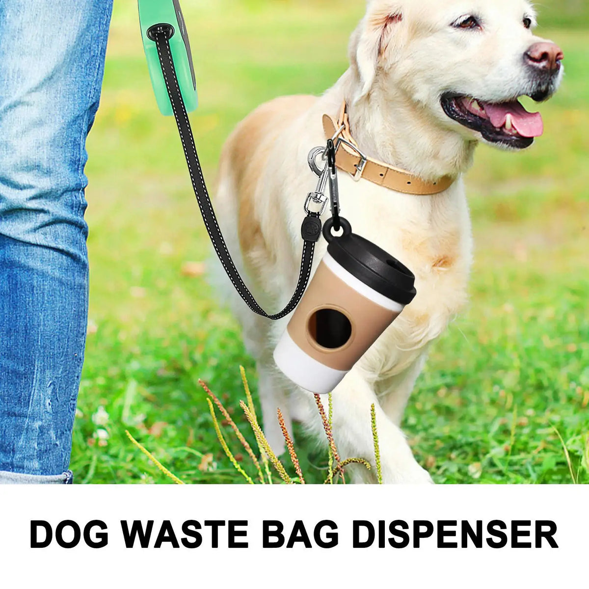 Dog Poop Bag Holder with Hook – Coffee Cup Design Dog Bag Dispenser Axl