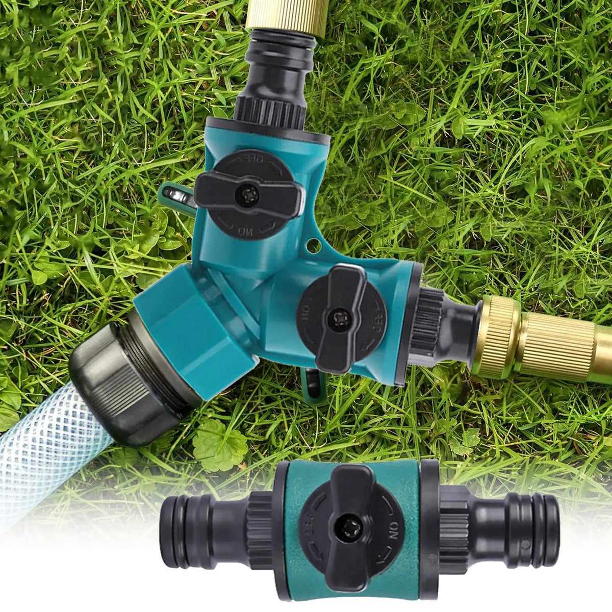 Y-Shape Garden Hose Splitter – 3-Way Water Pipe Connector Hose Splitter Connector Axl