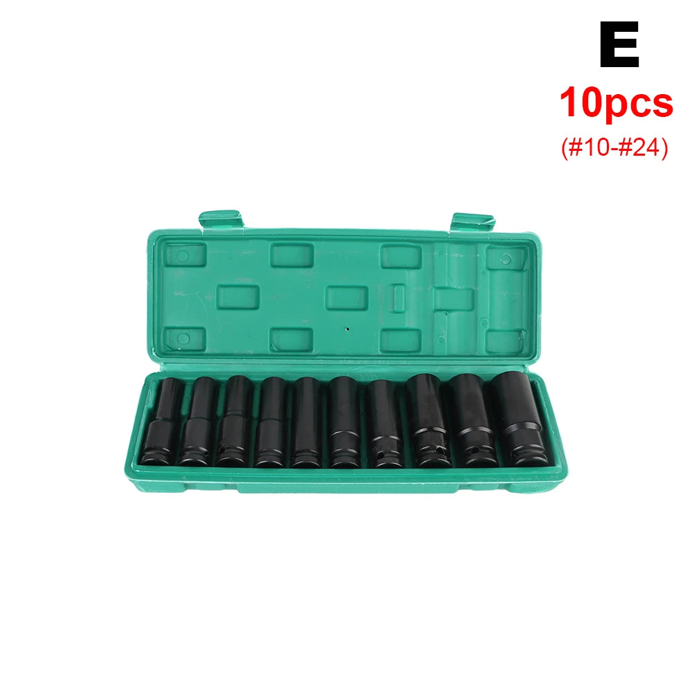 1/2" Drive Hex Socket Set 10–20 Pcs | Cr-V Car Repair Kit Socket Wrench Set Axl E 10PCS