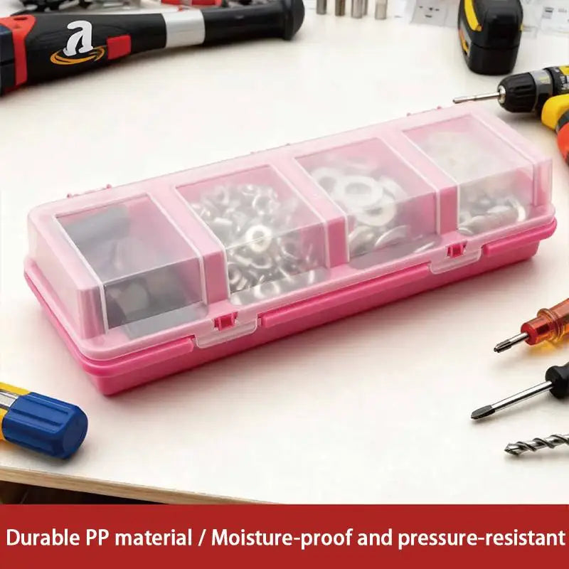 4-Compartment Screw Organizer Box – Plastic Parts Storage Bin Parts Storage Box Axl