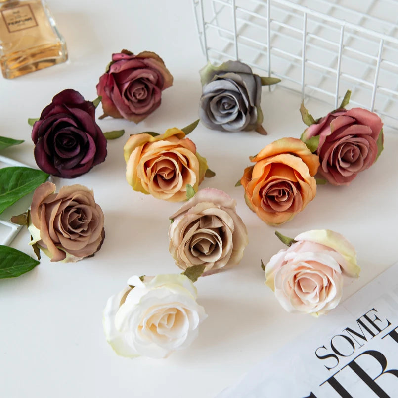 Artificial Silk Rose Flower Heads – 15 or 30 Pcs Wedding Décor Artificial Silk Flowers Axl MULTI 15 pcs