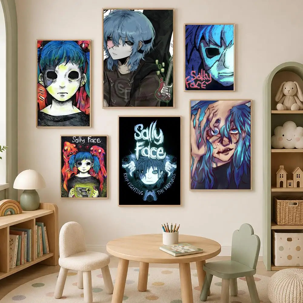 Sally Face Game Poster – Self-Stick HD Waterproof Wall Art Wall Art Poster Axl