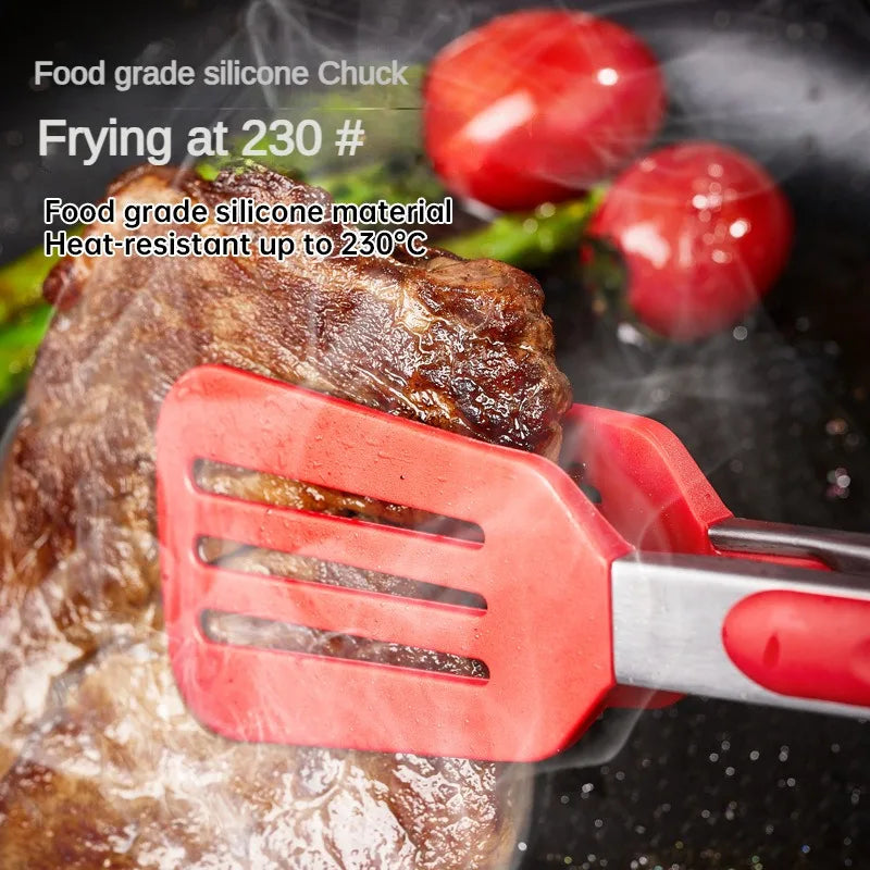 Stainless Steel Silicone BBQ Tongs – Non-Slip & Heat Resistant Kitchen Tongs Axl