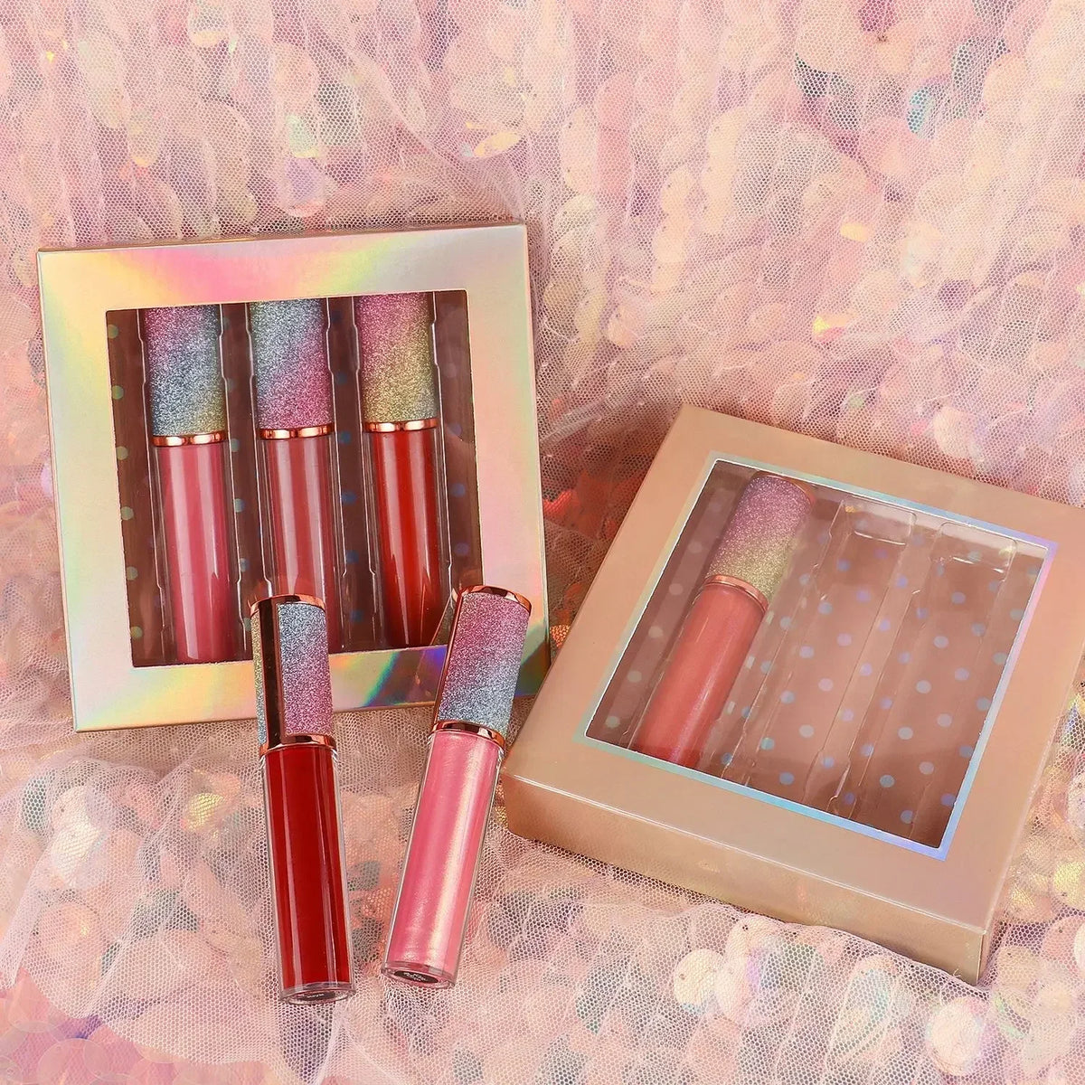 Private Label Vegan Lip Gloss Set | Custom Logo Makeup Kit Private Label Lip Gloss Axl