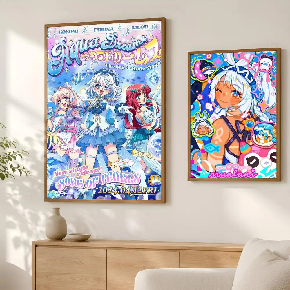 Genshin Impact Mualani Self-Stick HD Wall Art Poster Wall Art Poster Axl
