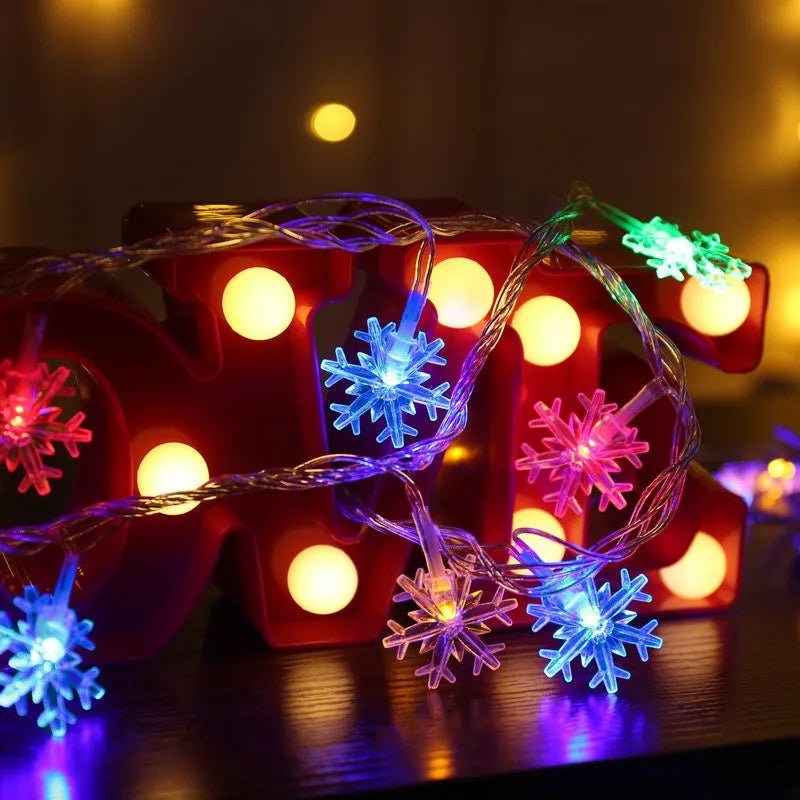 Snowflake LED Christmas Garland Hanging Tree Ornaments Christmas Ornaments Axl