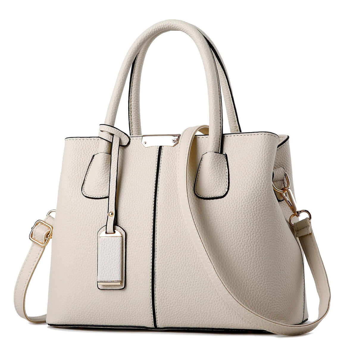 Women's PU Leather Tote Bag – Large Shoulder & Crossbody Purse Women's Leather Handbag Axl Beige