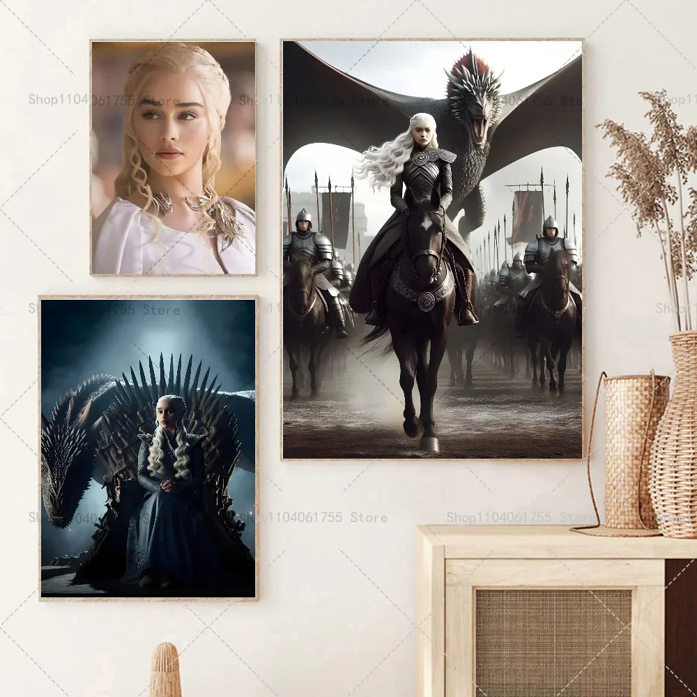 Dragon Mother Fantasy Wall Poster – Self-Adhesive Waterproof Art Wall Art Poster Axl