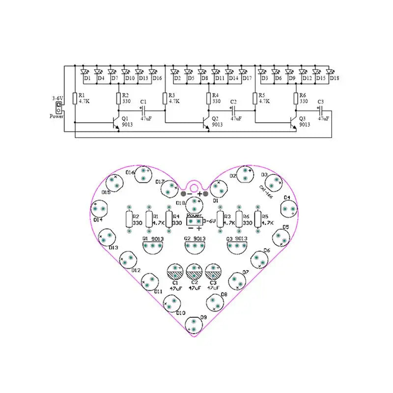 Heart Shape LED Water Lamp DIY Soldering Kit | Electronics DIY Electronics Kit Axl