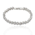 Heart Rhinestone Crystal Charm Bracelet – Women's Bangle Charm Bangle Bracelet Axl Silver