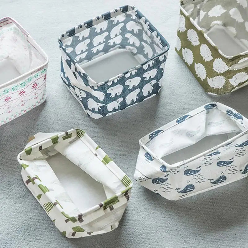 Cotton Linen Waterproof Storage Basket – Desktop Organizer Storage Basket Axl