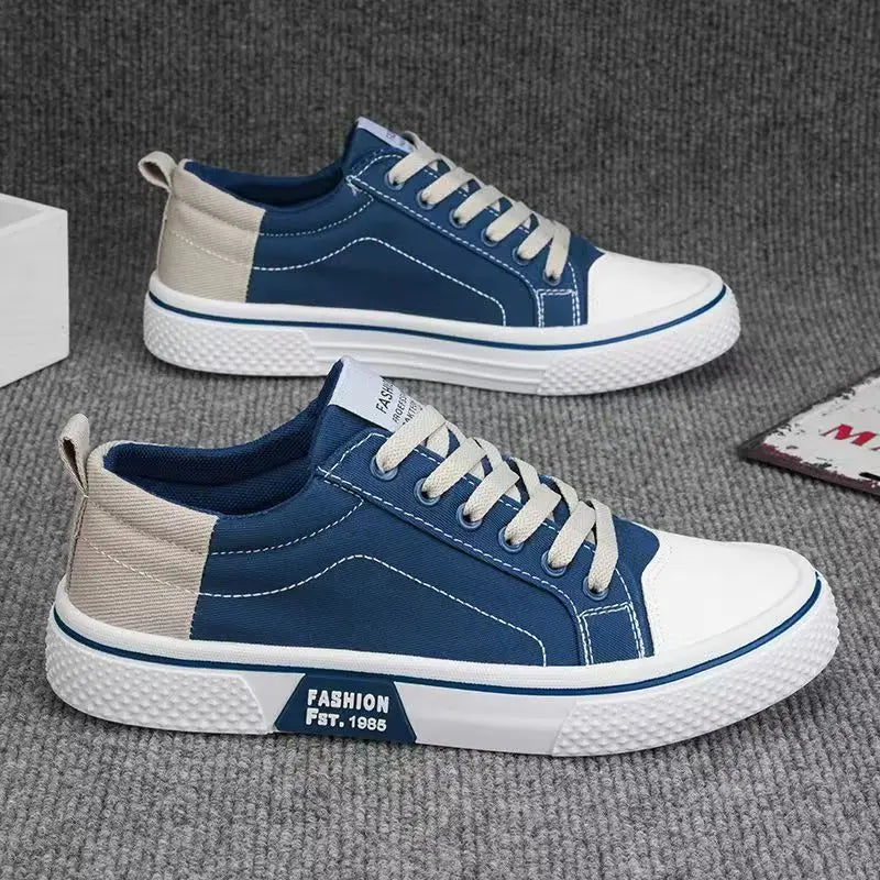 Men's Slip-On Knit Canvas Casual Shoes – Flexible & Breathable Men's Casual Loafers Axl Blue 43