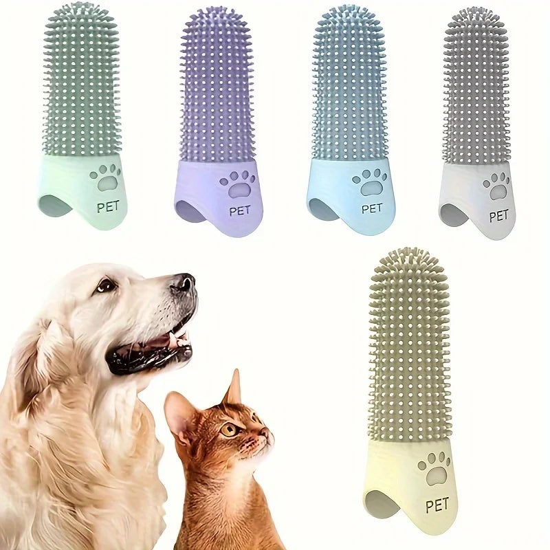 360° Silicone Finger Toothbrush for Dogs & Cats – All Breeds Pet Finger Toothbrush Axl