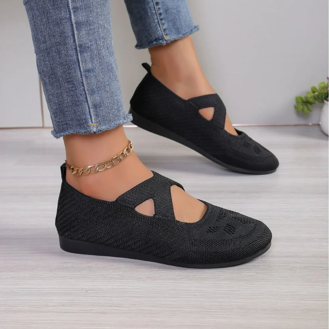 YBQJOO Women's Breathable Slip-On Flats – Lightweight Casual Shoes Women's Flat Shoes Axl black 38
