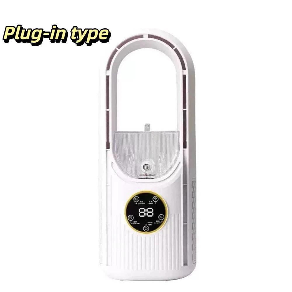 6-Speed Bladeless Portable Fan with Mist Humidifier | Silent Portable Mist Fan Axl White