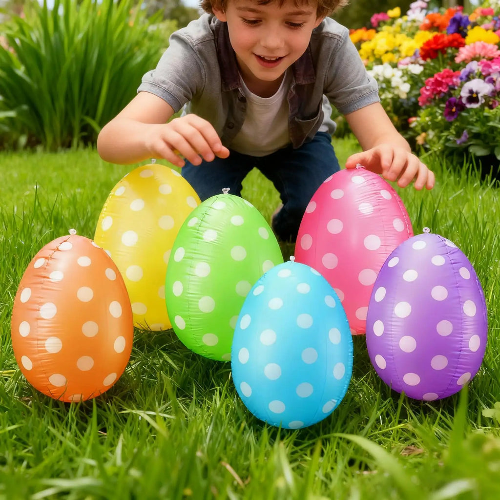 Inflatable Easter Eggs 6-Pack – Outdoor Lawn & Yard Decorations Inflatable Holiday Decor Axl