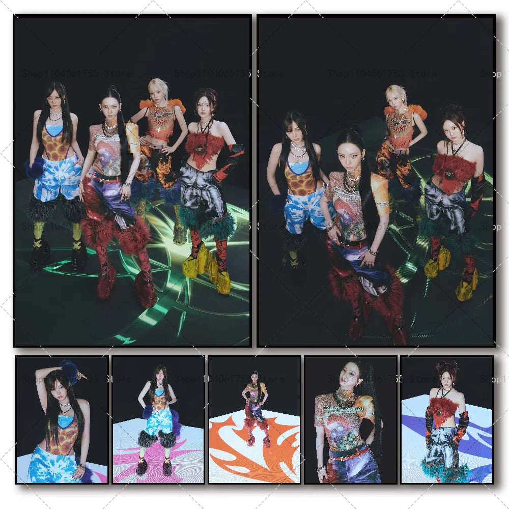 Kpop Aespa Supernova MV Poster – Waterproof Self-Adhesive Wall Art Wall Art Poster Axl