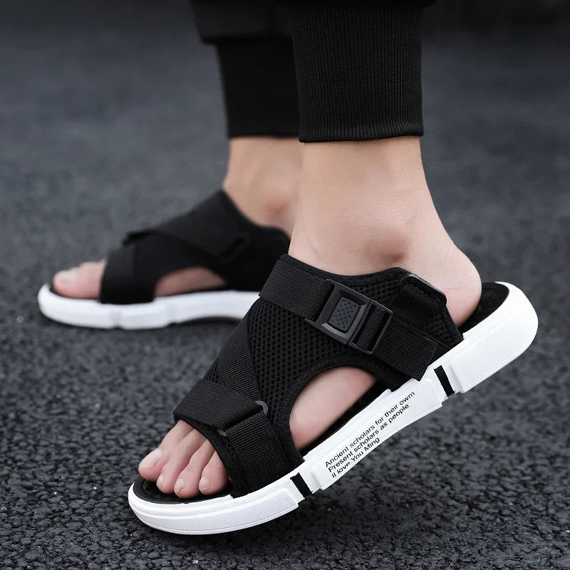 Men's Woven Gladiator Sandals – Non-Slip Beach Flat Shoes Men's Gladiator Sandals Axl WHITE 43