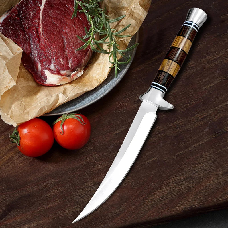 InLeung Stainless Steel Boning Knife – Sharp Wood Handle Chef Knife Boning Knife Axl