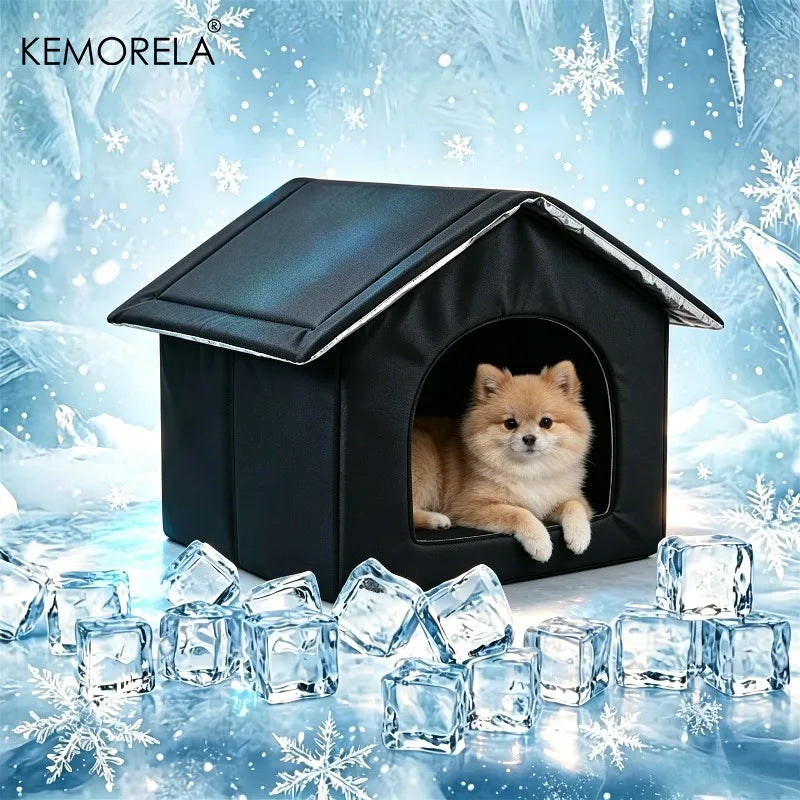 Cooling Summer Cat & Puppy Bed | Breathable Oxford Cloth Non-Collapsing Cooling Pet Bed Axl Black 34X33X36CM