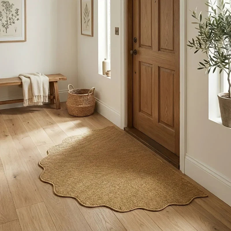 Half-Circle Chenille Floor Mat – Jute Backed Ripple Edge Rug Floor Mat Rug Axl