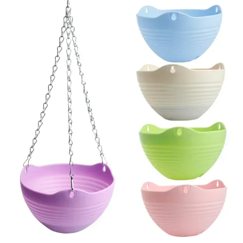 Hanging Flower Pot with Chain Basket – Plastic Planter Hanging Planter Pot Axl