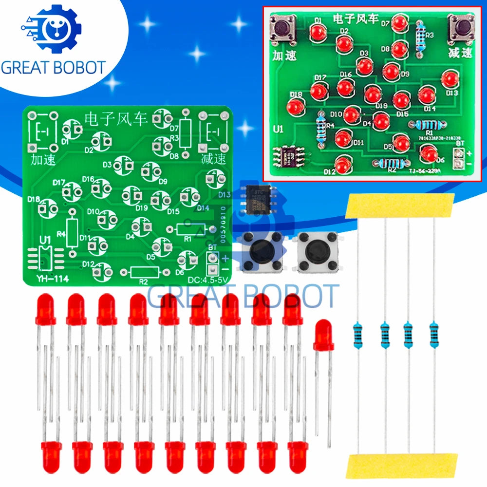 Electronic Windmill DIY Soldering Kit – DC 5V Adjustable Speed Electronics DIY Kit Axl Default Title