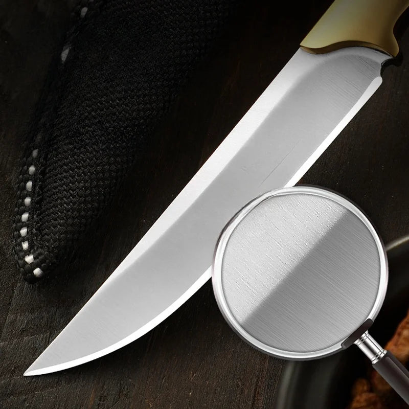Redwood Fixed Blade Camping Knife – 5Cr13Mov Steel Wood Handle Fixed Blade Knife Axl