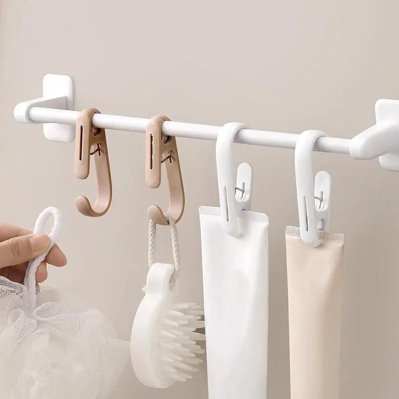 10-Pack 2-in-1 Plastic Hook & Clip – Home Storage Organizer Storage Hook Clips Axl