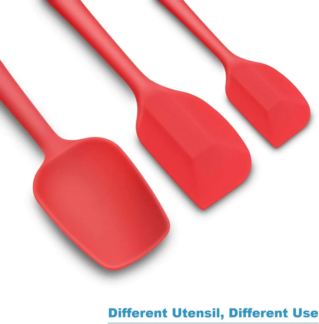 3-Piece Silicone Spatula Set – BPA-Free Non-Stick Baking Tools Silicone Spatula Set Axl