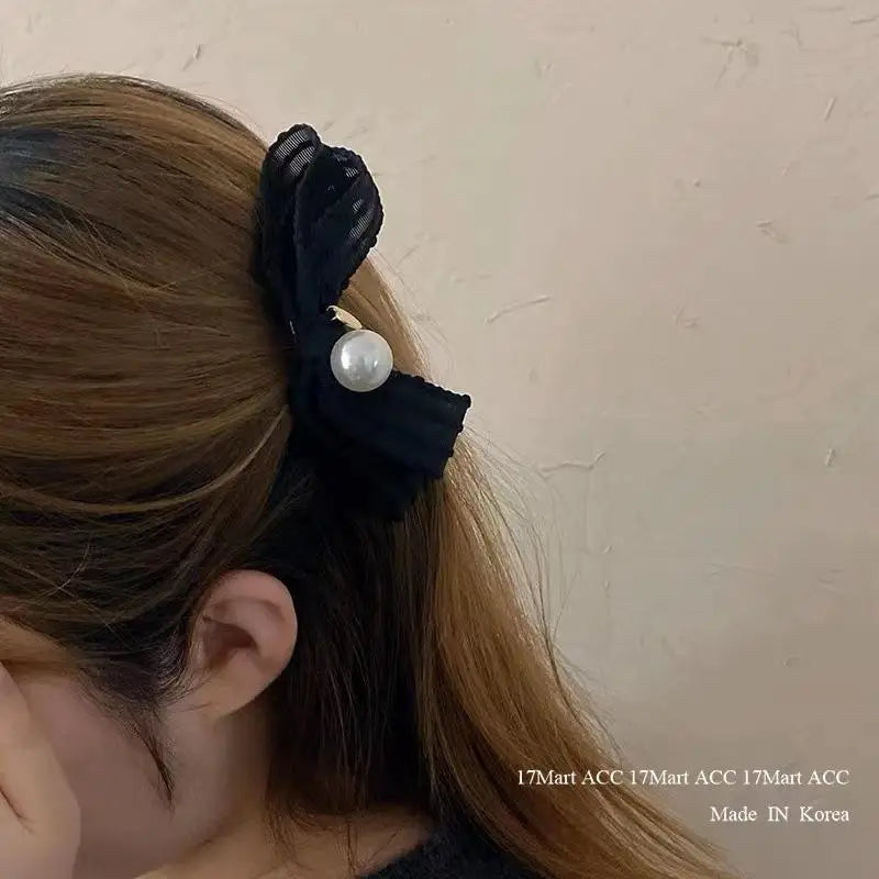 Pearl Bow Hair Clip Set – French Duckbill Clips for Women Hair Clip Set Axl