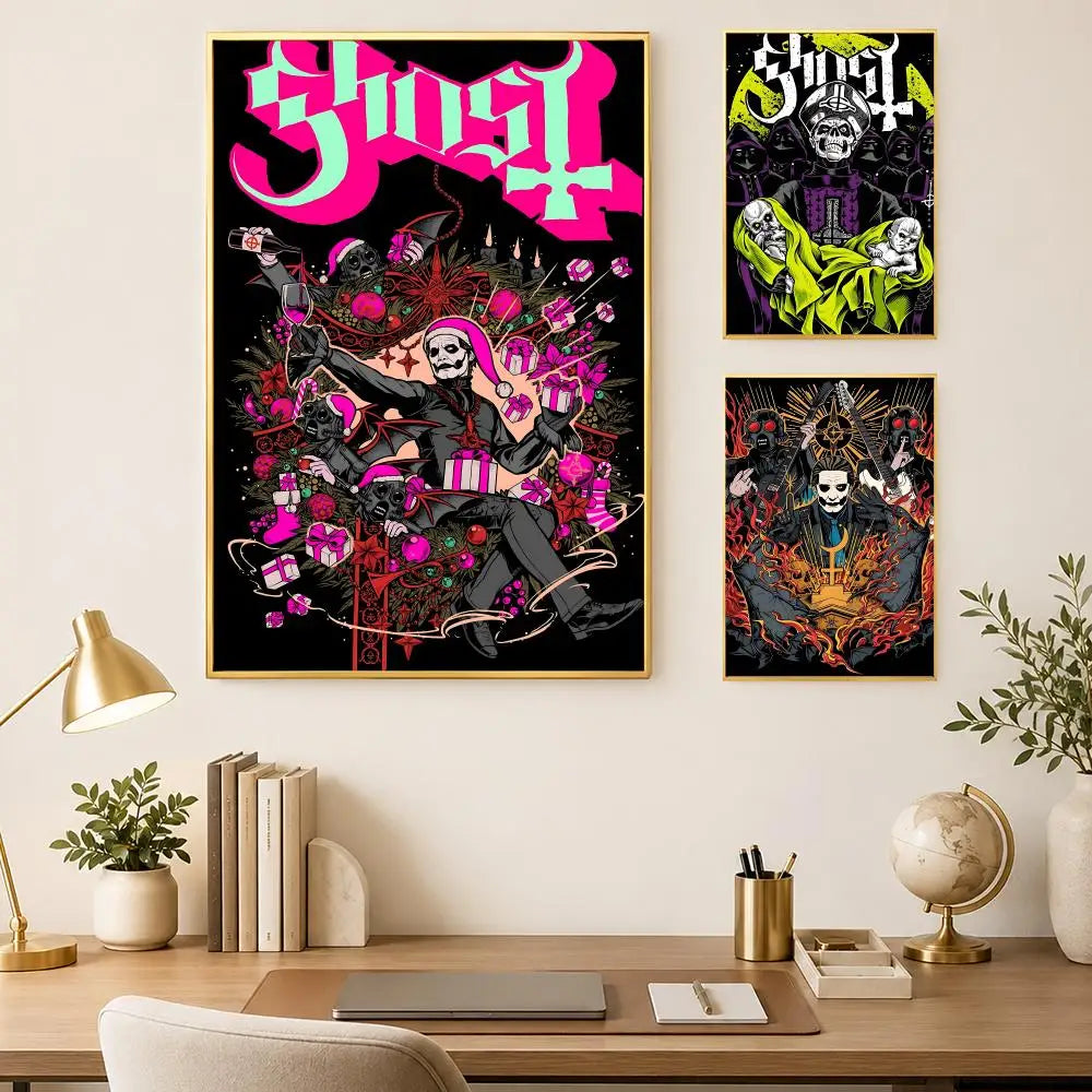 Band Ghost Self-Stick Wall Art Poster – Waterproof HD Decor Wall Art Poster Axl