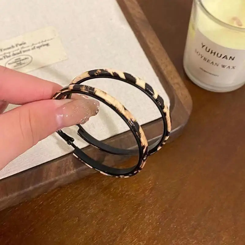 Leopard Print Large Hoop Earrings – Bold Statement Jewelry Hoop Earrings Axl