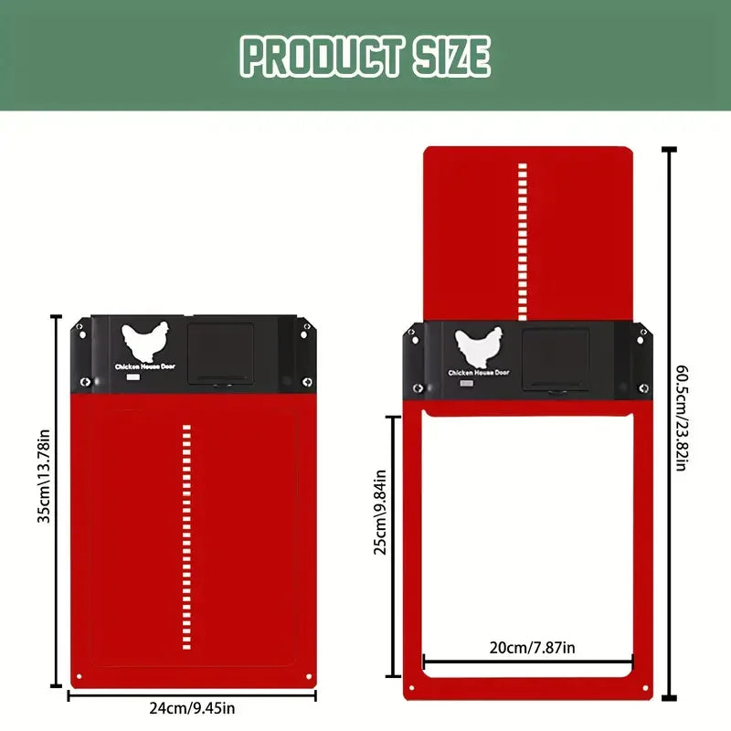 Automatic Chicken Coop Door Opener – Light Sensor Battery Powered Automatic Coop Door Axl Red