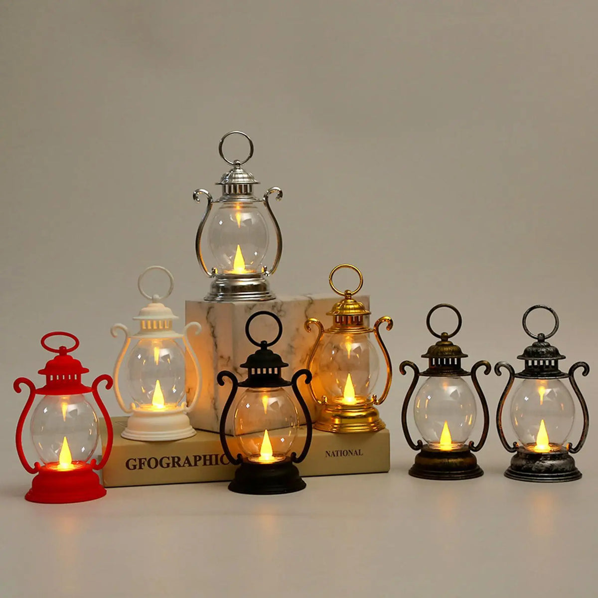 Retro Battery Powered LED Desk Lamp – Portable Vintage Lantern Retro LED Lantern Axl