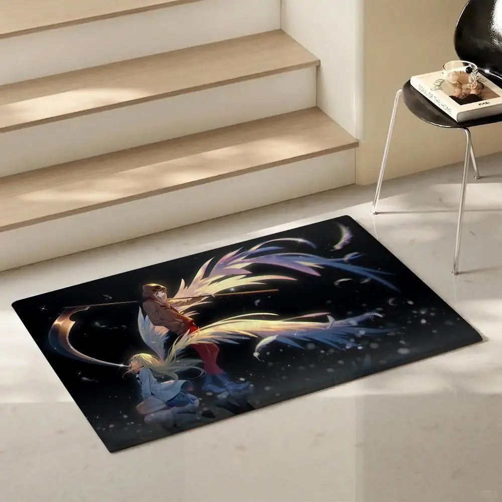 Angels of Death Anime Flannel Floor Mat – Non-Slip Soft Rug Anime Floor Mat Axl