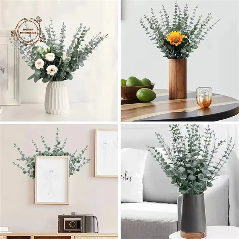 Artificial Eucalyptus Branches 5/10/20pc – Wedding & Home Décor Artificial Greenery Stems Axl