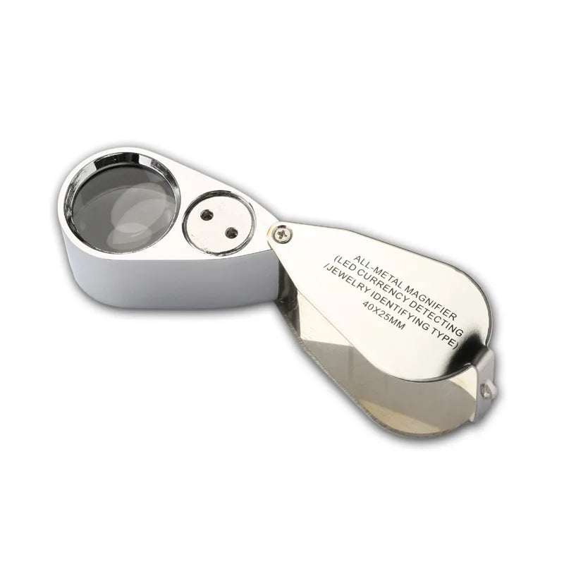 40X Foldable Magnifying Glass with LED & UV Money Detector Handheld Magnifier Axl