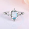 Huitan Light Blue CZ Ring – Silver Wedding Band for Women Fashion Ring Axl H388 6
