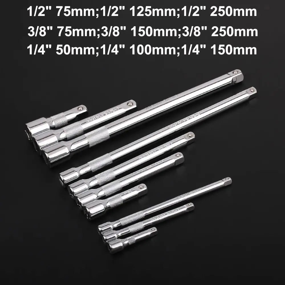 Socket Extension Bar Set – 1/4" 3/8" 1/2" Drive Ratchet Tool Socket Extension Bar Axl