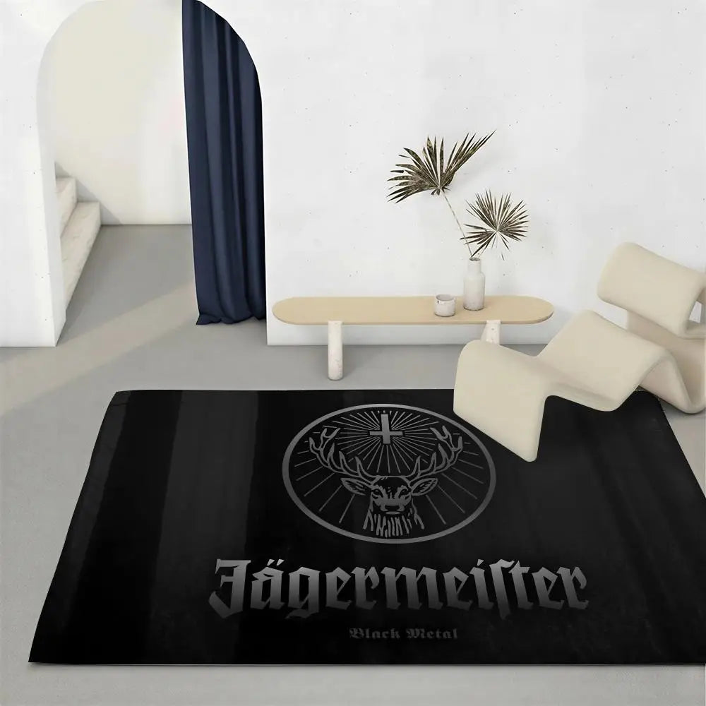 Jagermeister Flannel Floor Mat – Non-Slip Soft Indoor Rug Flannel Floor Mat Axl White4 40x60cm