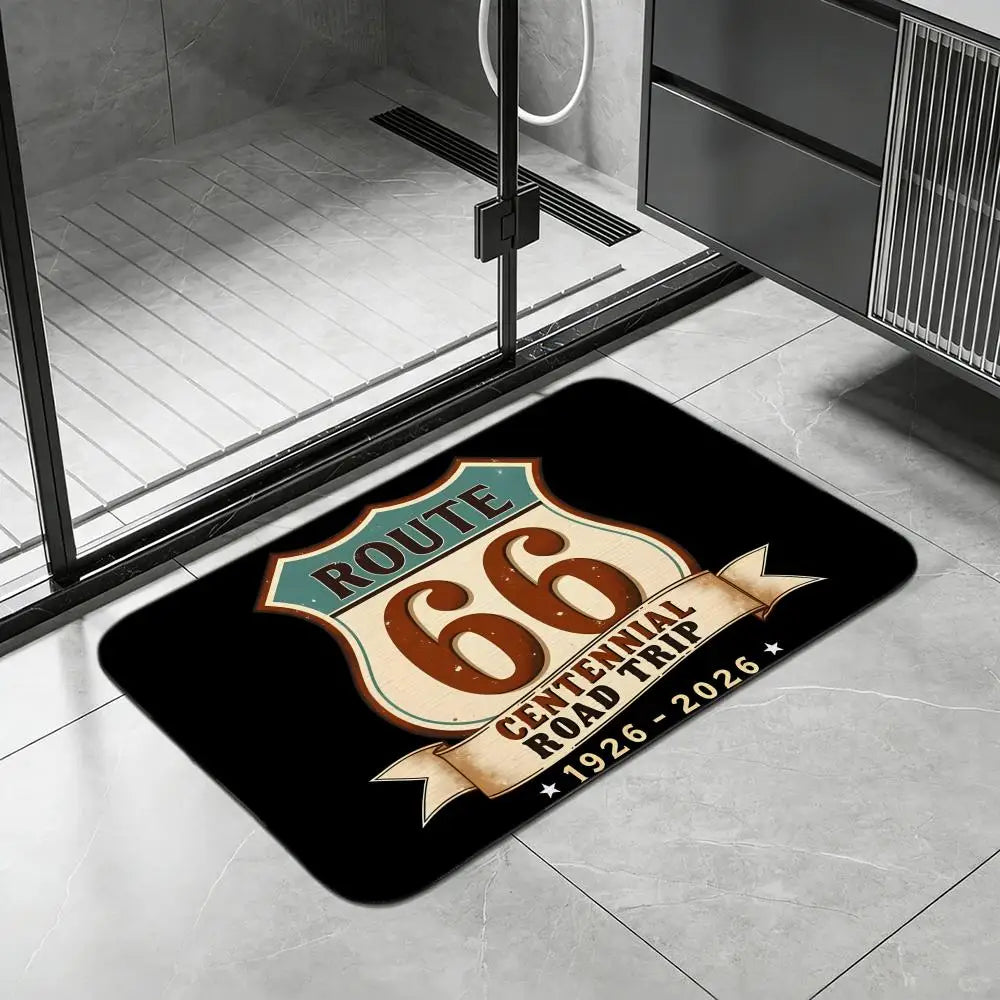 Route 66 Diatomite Bath Mat – Quick-Dry Anti-Slip Floor Mat Diatomite Bath Mat Axl White6 40x60cm