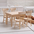 Miniature Wooden Dining Table & Chair Set – Dollhouse Furniture Dollhouse Furniture Set Axl 1set