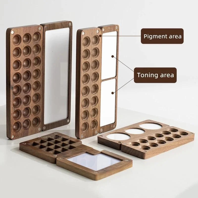 Handmade Wooden Watercolor Palette Box – Magnetic Travel Case Watercolor Palette Box Axl