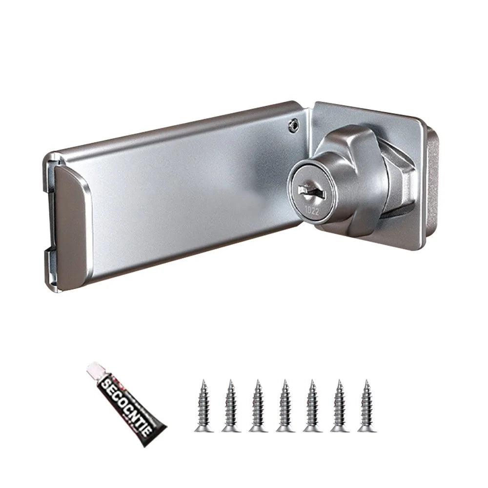 Stainless Steel 90° Door Hasp Clasp Lock – Shed & Gate Security Door Hasp Lock Axl Silver Style 2