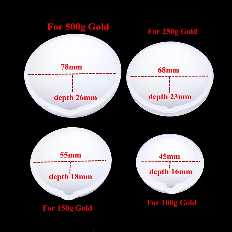 Quartz Silica Melting Crucible for Gold & Silver | 100g–500g Melting Crucible Axl