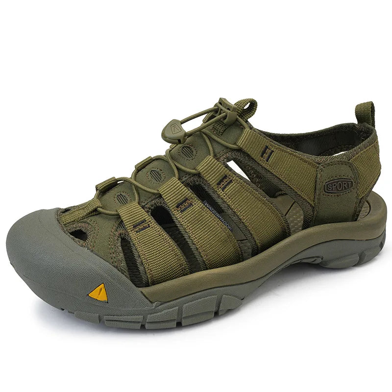 Men's Thick Sole Slip-On Beach Sandals – Lightweight Casual Men's Sandals Axl green 39
