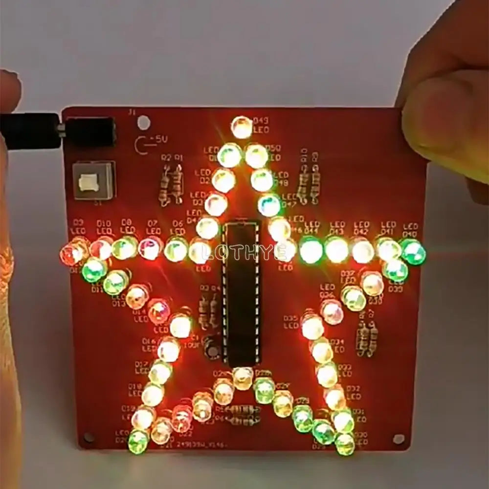RGB LED Pentagram DIY Kit – 51 Microcontroller 5V Solder Kit DIY Electronics Kit Axl